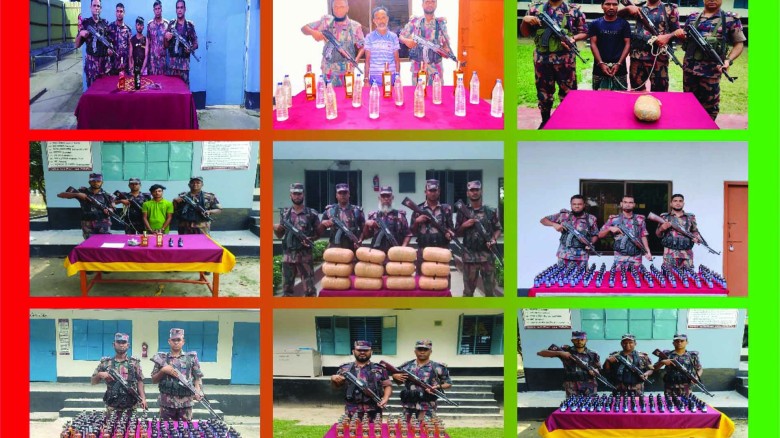 বিপুল পরিমাণ মাদক দ্রব্যসহ যশোর সীমান্তে ৩৫ চোরাকারবারী আটক।...