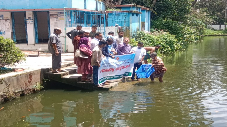 বুড়িচংয়ে জাতীয় মৎস্য সপ্তাহে পোনা মাছ অবমুক্তকরণ