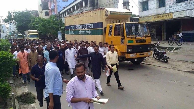 বেনাপোলে বিএনপির মিছিল লিফলেট বিতরণ ও সমাবেশ।