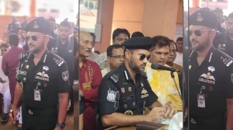 শ্রীমঙ্গলে পূজামণ্ডপ পরিদর্শন করলেন  র‍্যাব-৯ এর অধিনায়ক উইং