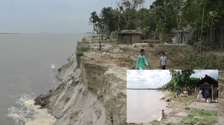 কুড়িগ্রামে বেড়েছে নদী ভাঙ্গন, পাউবোর বরাদ্দের অপেক্ষায় তীরবর্তী মানুষ...