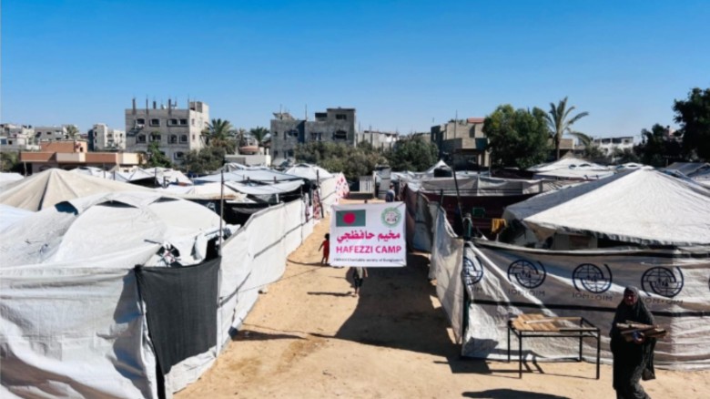 গাজাবাসীর জন্য ৬৫ তাঁবু তৈরি করে দিলো বাংলাদেশি সেবাসংস্থা